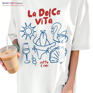 เสื้อยืดผู้ชายโอเวอร์ไซส์ผ้าคอตตอน100% ย้อนยุคเป็นมิตรกับสิ่งแวดล้อมพิมพ์ลาย DTG - Product Image 1