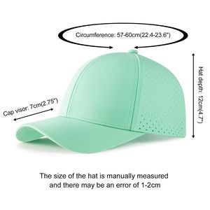 หมวกเบสบอลตาข่าย 6 แผง สีเขียวมิ้นท์ แบบ unisex ระบายอากาศได้ดี เหมาะสำหรับกิจกรรมกลางแจ้งในฤดูร้อน สีพื้นเรียบง่าย สไตล์ลำลอง ขนาดผู้ใหญ่ 58-60 ซม. - Product Image 5