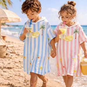 Poncho bébé unisexe personnalisable 100% coton biologique, doux, respirant, à capuche, design doux pour la peau - Product Image 1