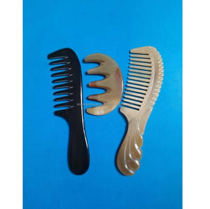 Peigne en corne de buffle naturelle en gros, qualité export - Product Image 1
