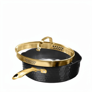 Casserole en métal de qualité supérieure, nouvelle conception, de qualité alimentaire, de forme ronde, avec poignée et couvercle, pour la cuisson, la friture - Product Image 1