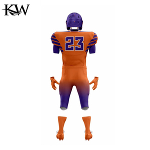 ชุดยูนิฟอร์มอเมริกันฟุตบอลแบบกำหนดเองสำหรับ OEM เสื้อและกางเกง ผ้าโพลีเอสเตอร์ระบายอากาศ แห้งเร็ว แบบซับลิเมชั่น สำหรับทีมกีฬา เด็กและผู้ใหญ่ - Product Image 2