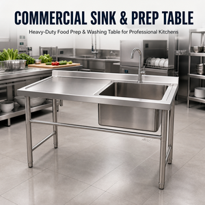 Unidad de Fregadero Resistente a Químicos con Acabado Reforzado y Embalaje en Cartón, Zona de Preparación para <span class=keywords><strong>Catering</strong></span>, <span class=keywords><strong>Empresa</strong></span> Comercial - Product Image 4