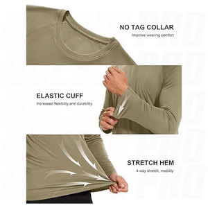 เสื้อเชิ้ตแขนยาวผู้ชาย UPF 50+ ป้องกันรังสียูวี เสื้อเชิ้ตสำหรับออกกำลังกายสำหรับการเดินป่า วิ่ง ออกกำลังกาย ฝึกซ้อมกลางแจ้ง อย่างรวดเร็ว - Product Image 3