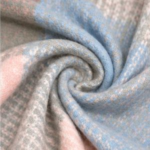 Pink Blue Oversized Scarf Soft Warm Winter Shawl Plaid Pattern Large <b>Wrap</b> Fashion Accessory Women Casual Outdoor Neck Cover - Product Image 2