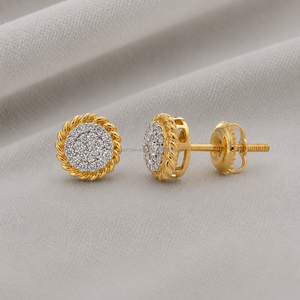 Pendientes de Diamantes Naturales de Corte Brillante Redondo de 0.21 Ct, Forma Circular, Oro Sólido de 10k, Joyería de Lujo para Mujer - Product Image 1