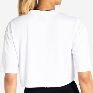 Custom Women's Heavyweight 100% Cotton Boxy Tee Shirt Oversized Drop Shoulder Loose Fit Crop Top For Summer - Product Image 4