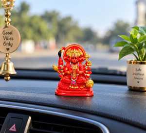 Panchmukhi Hanuman Red Resin hanuman Sculpture Hand Painted Hindu God Statue Tabletop Home <b>Decor</b> car <b>decore</b> - Product Image 2