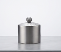 Boîte de rangement élégante en métal argenté avec couvercle en spirale pour fruits secs et dates, pot de table couvert