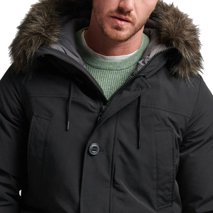 Low MOQ Stylish Winter Unisex Canvas Puffer Hooded Parka <b>Jacket</b> Street Wear Insulated <b>Padded</b> Windproof <b>Waterproof</b> Cotton Front - Product Image 5