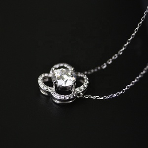 Nouveau GRA Moissanite Diamant Avec Certificat 925 Sterling Silver Lucky Four Leaf Clover Necklace Destiny Jewellery - Product Image 5