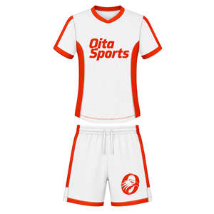 Conjunto de Camiseta y Pantalones Cortos de Rugby Naranja y Blanco, Cuello en V, Uniforme de Equipo Personalizado, Ropa Deportiva Transpirable para Entrenamiento - Product Image 1