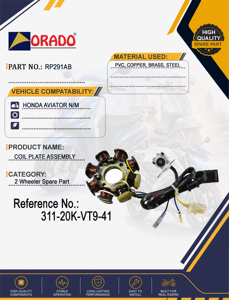 Conjunto de Placa de Bobina de Estator para Honda Aviator, Nuevo Modelo, Calidad de Exportación, para Repuestos de Motocicletas en India, Orado - Product Image 2