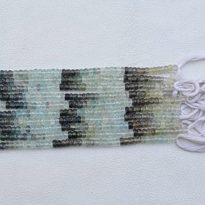 5mm naturel Multi aigue-marine à facettes Rondelle perles perles de pierres précieuses semi-précieuses vêtements de tous les jours bijoux taille personnalisée disponible - Product Image 3