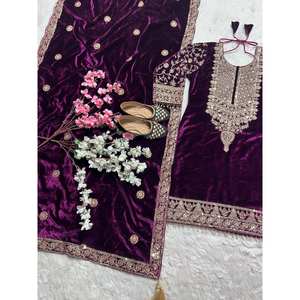 Conjunto de traje de fiesta para mujer con bordado y trabajo de secuencia de codificación - Product Image 1