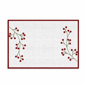 Mantel Individual de Algodón 100% con Diseño de Bordado de Cerezas para Decoración Navideña del Hogar, Mantel Individual Decorativo de Fabricante Indio - Product Image 2