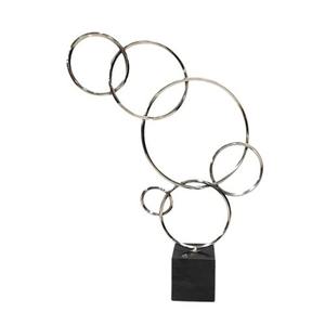 Sculpture contemporaine en aluminium coulé, statue décorative abstraite en métal pour la décoration moderne du salon et de la maison - Product Image 2