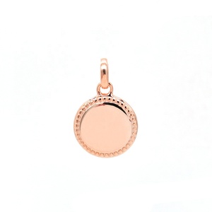 Colgante redondo de disco de Plata de Ley 925 para mujer, joyería en blanco, joyería chapada en rodio, joyería grabable - Product Image 4