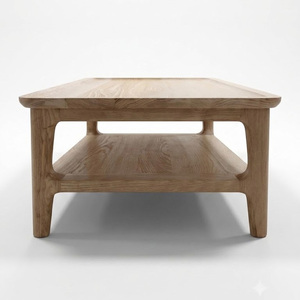 Mesa de Centro Moderna de Madera con Estante Inferior y Diseño de Bordes Redondeados para Sala de Estar - Product Image 3