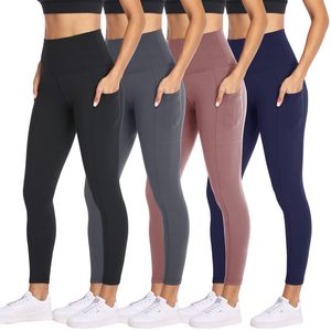 Wholesale Long-Length <b>Seamless</b> Women's Sports Yoga Pants High Elasticity Solid High Waist Lifting Fitness Running <b>Leggings</b> - Product Image 4