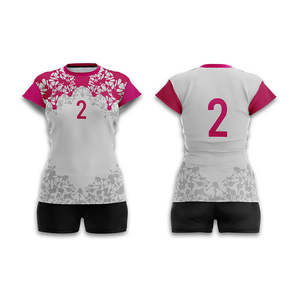 Ensemble d'uniformes de volley-ball d'été personnalisés unisexes pour adultes, sublimés, 100 % polyester, maillot respirant en maille, short à taille élastique, col en V - Product Image 4