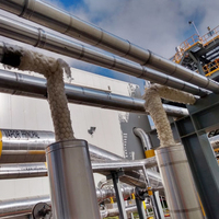 Laine de roche basaltique ASTM C592 en rouleau, hydrofuge, isolante pour équipement industriel, isolation des conduits HVAC