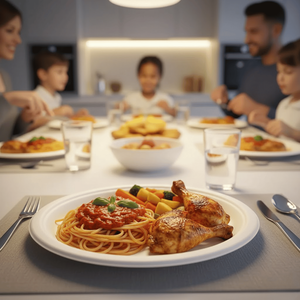 Platos de Bagazo Compostables Premium de 9 Pulgadas |   Platos Desechables Redondos Biodegradables de Caña de Azúcar |   Platos Ecológicos para Fiestas y Cenas - Product Image 3