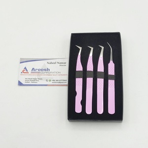 Pince à épiler diamantée violet clair de haute qualité pour extensions de cils Logo personnalisé en gros en acier inoxydable durable pointu - Product Image 6