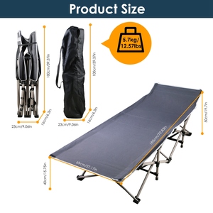 Portable Folding Camping <b>Cot</b> 2-<b>Sided</b> Soft Pad 440LBS Max Load Collapsible Travel Camp <b>Bed</b> <b>for</b> Guests - Product Image 4