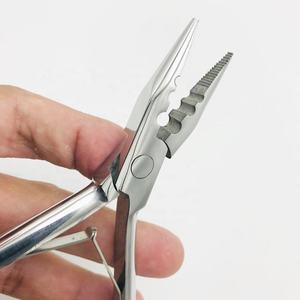 Pince 3 trous Pince professionnelle pour cheveux humains Pince en acier inoxydable Micro perles Outils d'extension de cheveux Pince Logo personnalisé - Product Image 2