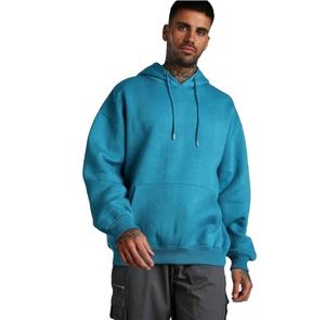 Sweat à capuche à manches longues en coton 100% avec logo personnalisé du fabricant Capuche surdimensionnée Motif imprimé athlétique uni Fourniture OEM Polaire - Product Image 1