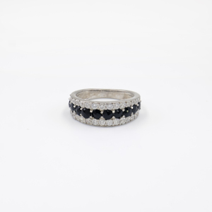Bague en argent sterling 925 avec spinelle noire naturelle, plaquée rhodium, bijoux fins OEM ODM - Product Image 3