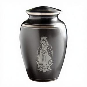 Urna Funeraria de Metal Negro y Dorado de Lujo |   Urna Conmemorativa Ovalada de 3-4L, Resistente a la Corrosión, con Acabado de Alto Brillo, para Adultos y Mascotas | - Product Image 6