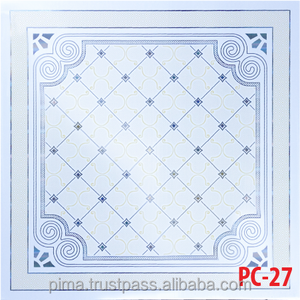 Plaques de plafond décoratives en PVC brillant, motif floral géométrique artistique, imperméables, à poser, revêtement filmé - Product Image 6