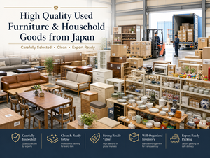 Muebles y utensilios de cocina japoneses usados, duraderos y reutilizables, mezcla de plástico, hierro y cerámica, 1 contenedor de 40 pies - Product Image 1