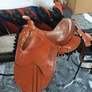 Selle de cheval en cuir australien |   Équipement d'équitation Western Premium Dark Horse Riding Trail, 17 pouces, quincaillerie SUS304, durable - Product Image 1