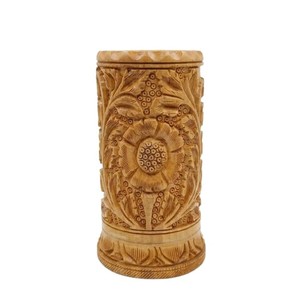 Portaflores de Madera de Pino Tallado a Mano |   Jarrón de Madera Natural |   Venta al por mayor - Product Image 1