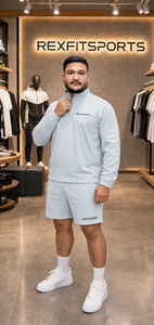 REXFIT SPORTS 2026 Conjunto Deportivo Personalizado Unisex con Sudadera de Cierre de Cremallera y Pantalones Cortos, Ropa Deportiva Ligera de Alto Rendimiento para Gimnasio y Running - Product Image 4