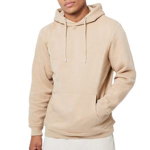 Sweat à capuche léger de haute qualité 100 % coton à manches longues avec motif uni et col brodé, sur mesure - Product Image 1