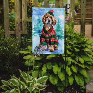 Petit Basset Griffon Vendeen Navidad jardín bandera Multicolor decorativo buzón Patio Banner para patio ilustraciones para camas de flores - Product Image 2