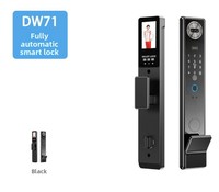 Cerradura Inteligente con IA, Reconocimiento Facial, Control Remoto, App Tuya, Wi-Fi, Aleación de Aluminio, Seguridad Grado C para Puertas de Madera y Acero