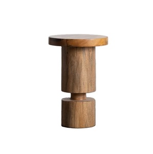 Table basse ronde moderne en bois, design minimaliste, meuble de salon en bois massif, table d'appoint pour coin lecture - Product Image 1