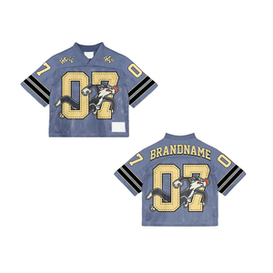 Maillot de football américain en mesh avec impression par sublimation personnalisée, streetwear tendance, maillot de football américain rétro unisexe - Product Image 1