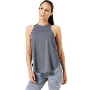 Women Sleeveless Ribbed <b>Racer</b> <b>Back</b> Tank <b>Top</b> Solid Gray Knitted Breathable Casual Sportwear - Product Image 4