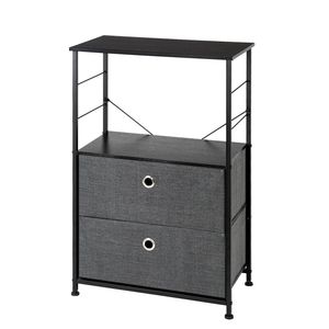 Comodino in Acciaio per Dormitorio Universitario con 2 Cassetti e Ripiano per Uso in Casa, Ufficio o Camera da Letto - Product Image 1