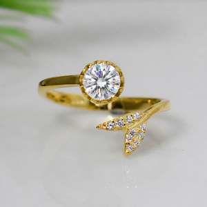 Natural Round Shape <b>Ring</b> Set with <b>Cubic</b> <b>Zirconia</b> Accents 925 Sterling Silver <b>Wedding</b> Engagement <b>Ring</b> Set for Women - Product Image 2
