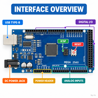 Carte de développement améliorée MEGA2560 R3 avec câble de données USB, 54 ports numériques et 16 entrées analogiques pour la robotique