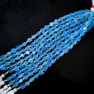 Blue Chalcedony Faceted Tumble Gemstone Beads Wholesale Blue Chalcedony Loose Nuggets Beads 5x7-6x8MM For Jewelry Making Bulk - Product Image 6