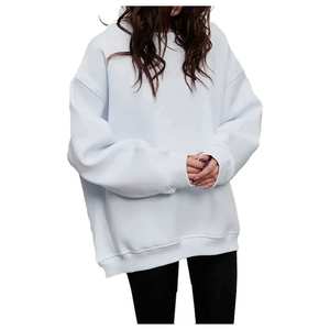 Women Oversized Mock Neck Sweatshirt Solid Lavender Casual Long Sleeve Winter Pullover Streetwear - Product Image 6