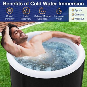 Vasca Portatile per Immersione in Acqua Ghiacciata da 66 Galloni con Coperchio per Recupero Sportivo e Spa - Product Image 6